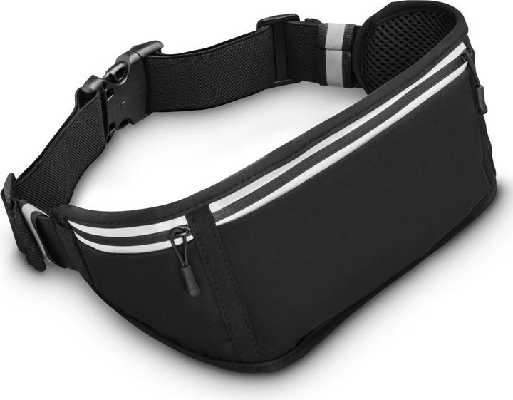 Image du produit Hama Bauchtasche für Handys, Laufgürtel zum Joggen, reflektierend, Schwarz