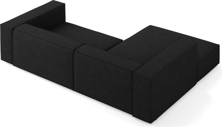 Actual product image Cosmopolitan Design Left Corner Sofa, "Arendal", 3 Seats, Black, 224x166x70 Made in Europe (Corner sofa)
