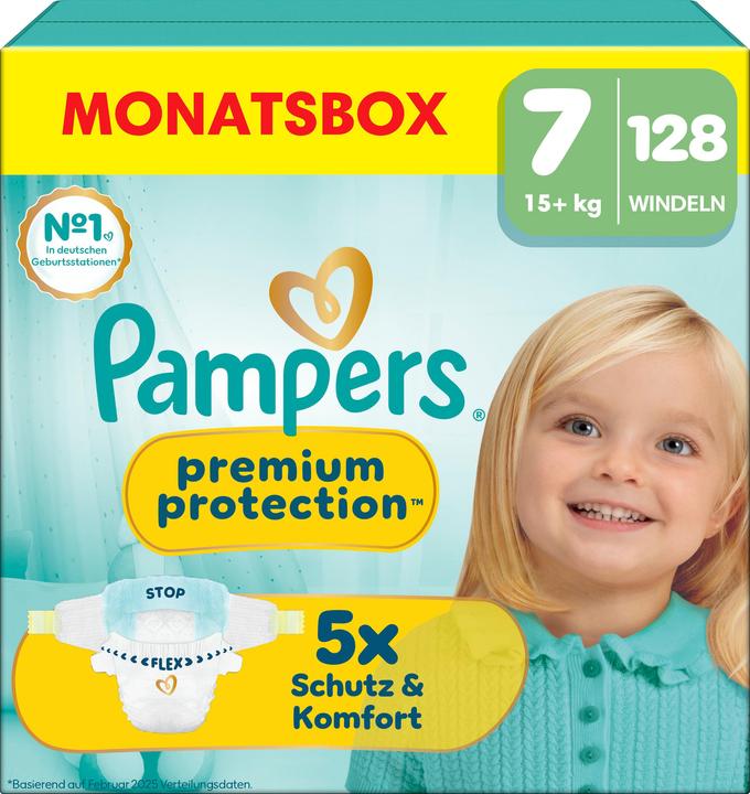 Pampers Premium Protection (Gr. 7, Monatsbox, 128 Stk.)