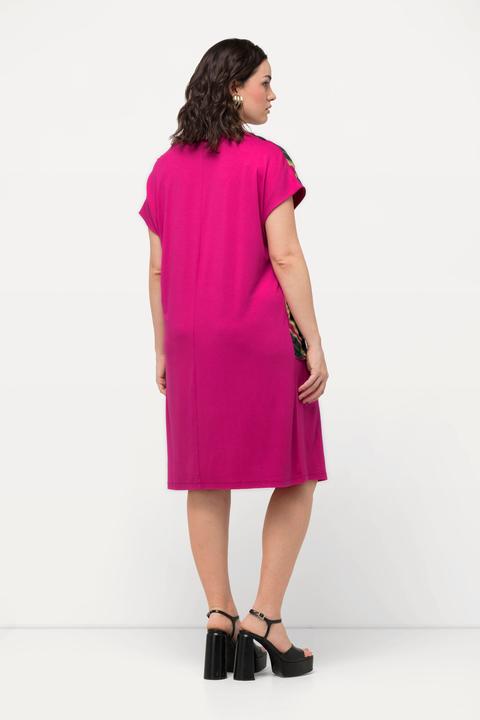 Produktbild Ulla Popken Jerseykleid, Chiffon, Blüten, V-Ausschnitt, Halbarm (50, 52)