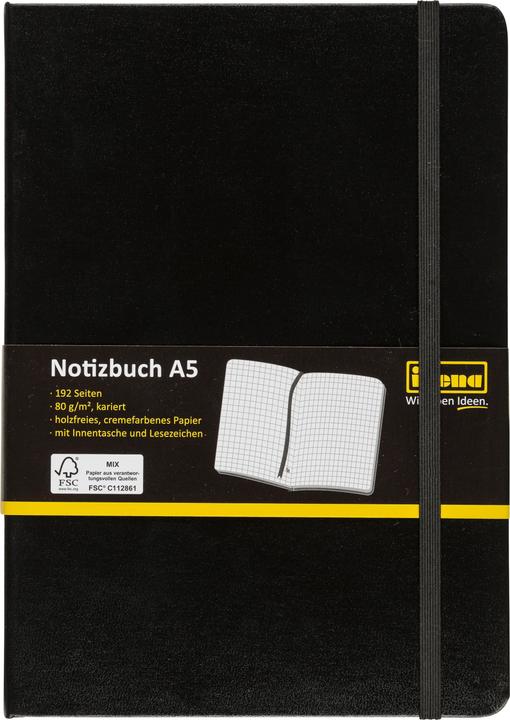 Actual product image Idena Notebook (A5, Checked, Hardcover)