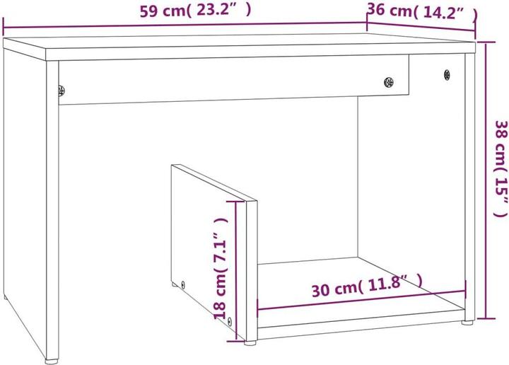 Image du produit vidaXL Beistelltisch (59 x 36 x 38 cm)