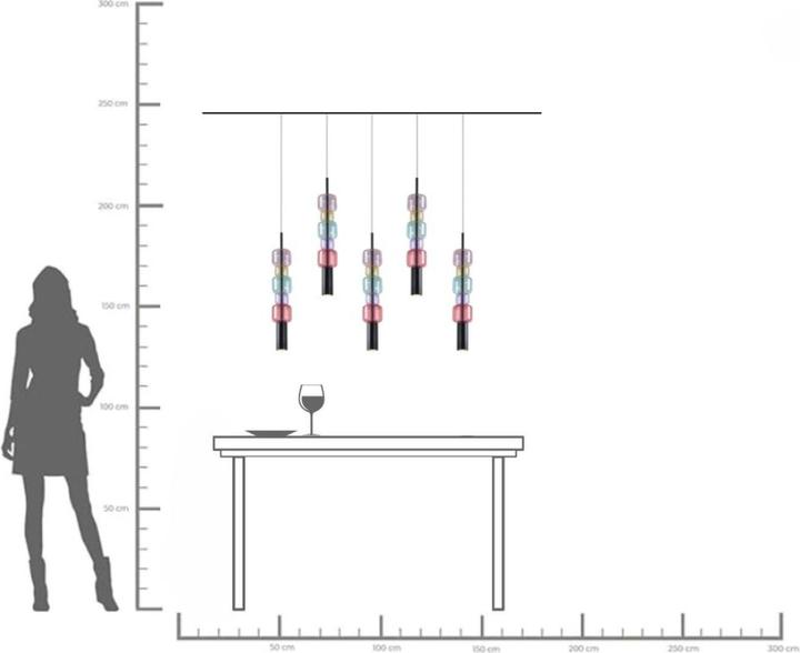 Produktbild Kare Design Hängeleuchte Candy Bar Colore 100cm (GU10)