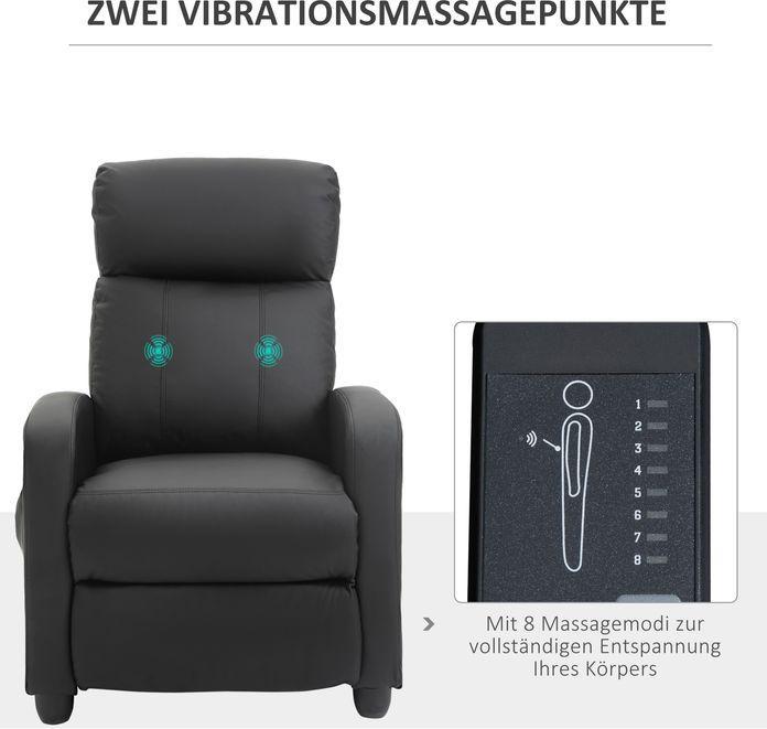 Immagine prodotto Swisshandel24 Poltrona massaggiante Poltrona relax Poltrona TV Poltrona reclinabile con schienale a 2 punti di