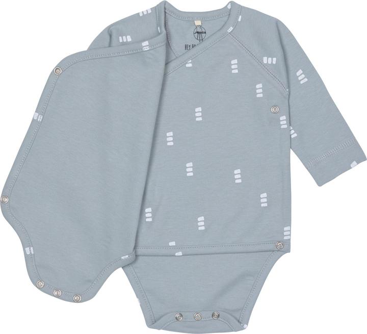 Lässig Langarm-Wickelbody Blocks Hellblau Gr. 68 (62, 68)