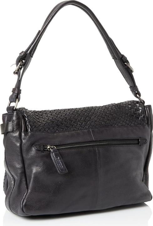 Actual product image Berba Medium Shoulder Bag / Crossbody Bag Ladies - Leather - San Remo - Black
