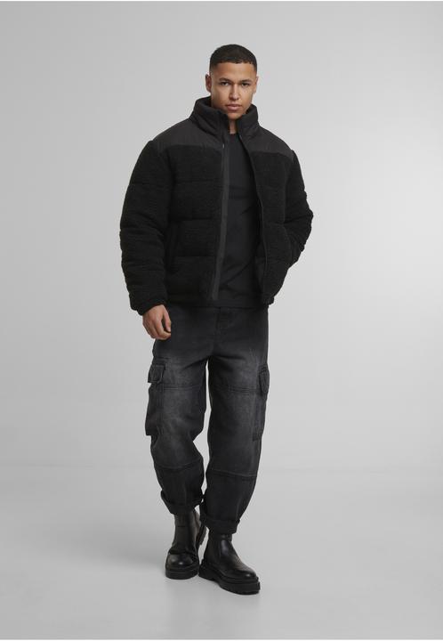 Actual product image Urban Classics Fabric Mix Teddy Puffer Jacket black M (M)