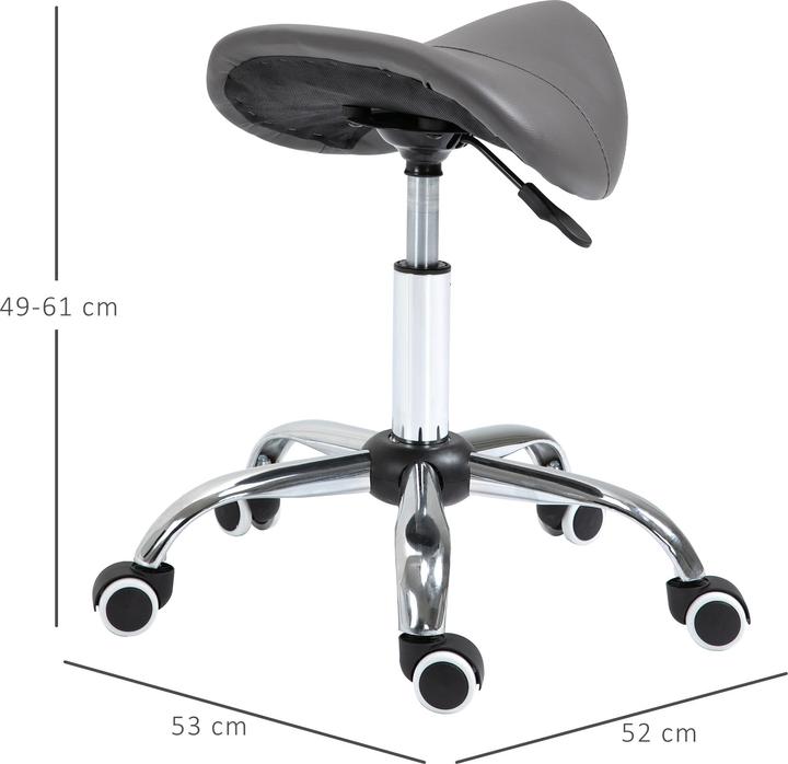 Actual product image Homcom Saddle stool with nylon castors