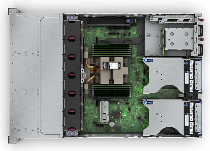 Actual product image HPE E ProLiant DL345 Gen11 16 Core, RDIMM 1R 4800 MT/s, 8xSFF, 1xPS, MR40 (Amd Epyc 9124, Rack Server)