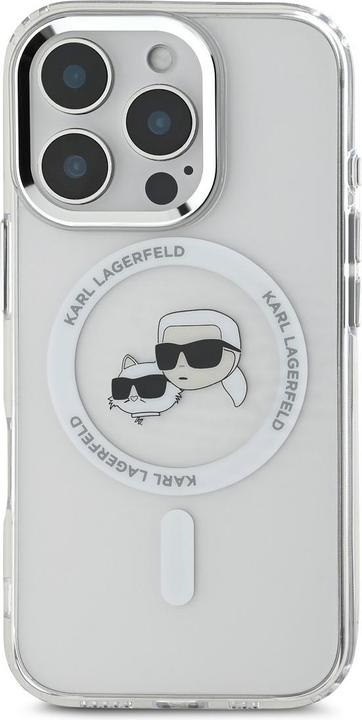 Actual product image Karl Lagerfeld KLHMP16XHLSKCH iPhone 16 Pro Max 6.9" biały/white hardcase IML Metal Karl&Choupette H (Apple iPhone 16 Pro Max)