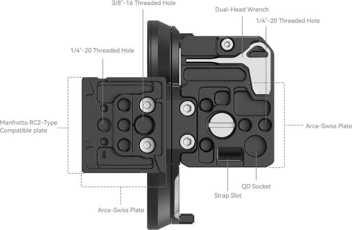 Actual product image SmallRig Mounting Plate Canon EOS R Series Kit Rotatable