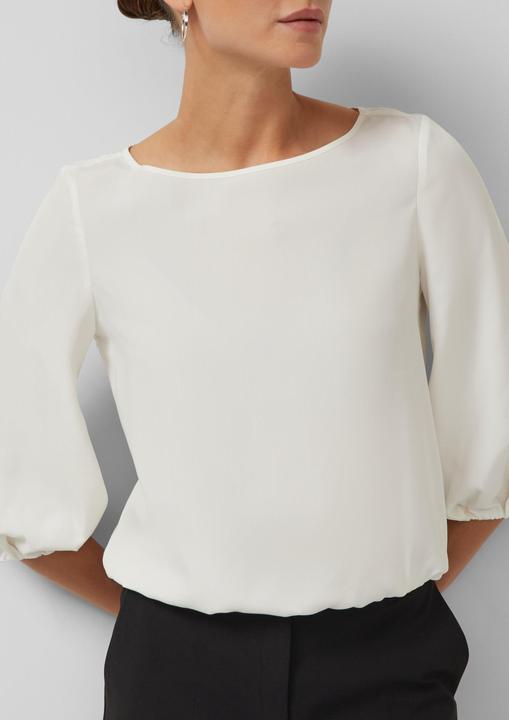 Immagine prodotto s.Oliver Bluse Modalmix-Bluse mit U-Boot-Ausschnitt und Gummibündchen (46)