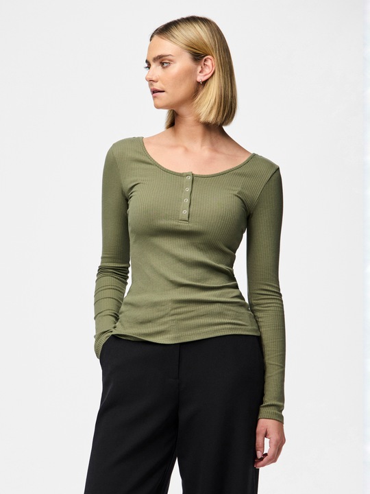 Actual product image Pieces Front buttoned ribbed top (S)
