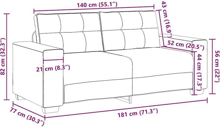 Produktbild vidaXL Zweiersofa (2-Sitzer)