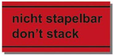 Produktbild Transpak Hinweisetikett Nicht stapelbar Länge 145 mm, Breite 70 mm rot