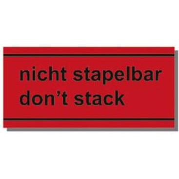 Thumbnail - Transpak, Sticker, Hinweisetikett Nicht stapelbar Länge 145 mm, Breite 70 mm rot