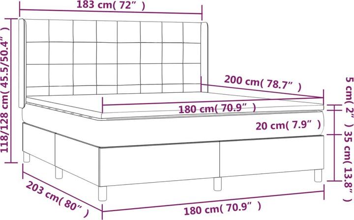Produktbild vidaXL Boxspringbett (180 x 200 cm)