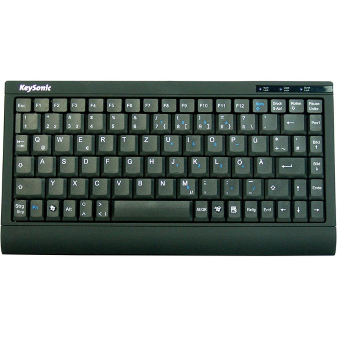 KeySonic ACK-595C+ (DE, Kabelgebunden), Tastatur, Schwarz