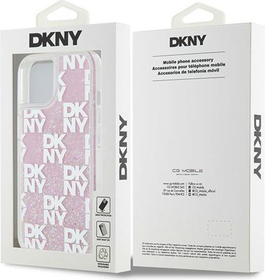 Actual product image DKNY DKHCP15SLCPEPP iPhone 15 / 14 / 13 6.1" różowy/pink hardcase Liquid Glitter Multilogo (Apple iPhone 13, Apple iPhone 14, Apple iPhone 15)