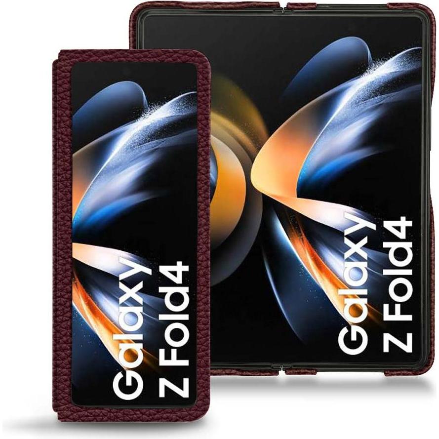 Noreve Lederschutzhülle Samsung Galaxy Z Fold4 (Samsung Galaxy Z Fold4), Smartphone Hülle, Violett