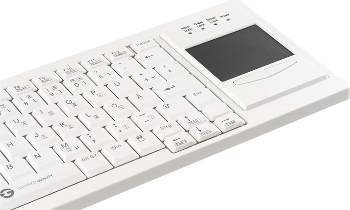 Image du produit Gett Cleantype Xtra Touch Clavier avec touchpad USB couleur blanc Mise en page FR (DE, Filaire)