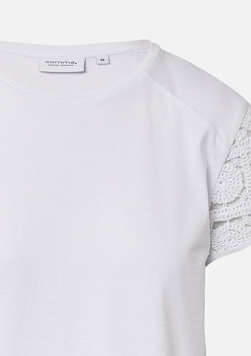 Produktbild Comma T-Shirt Jersey-T-Shirt mit Crochet-Ärmeln (34)