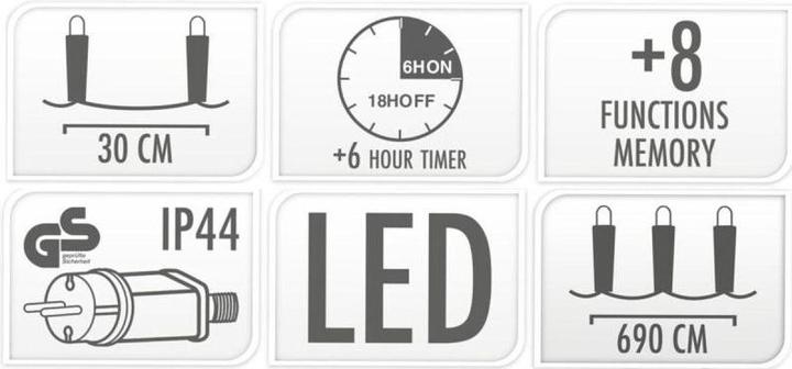 Image du produit NoName Guirlande lumineuse à 72 LED - Glaçon - env. 690 cm (6.90 m)