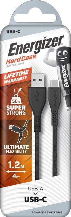 Actual product image Energizer Lifetime Warranty - USB-A/USB-C Cable - 1.2m (1.20 m, USB 3.2 Gen 2)