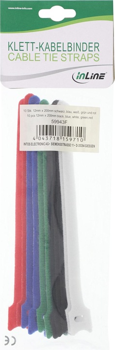 Actual product image InLine Velcro cable tie for cinch cable (Velcro cable ties, 150 mm, 10 pcs.)