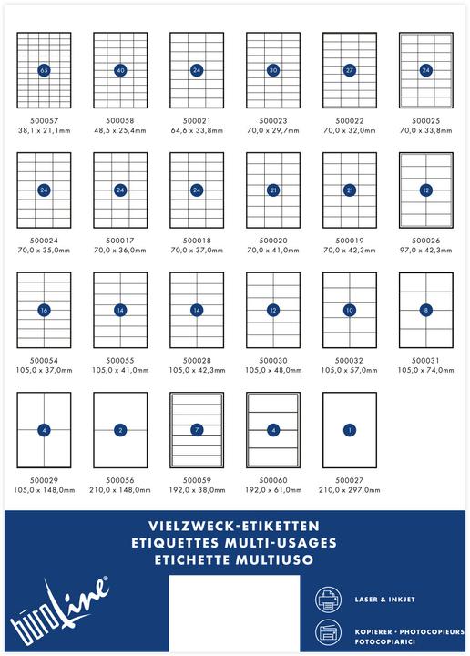 Actual product image BüroLine Labels 70 x 37 mm