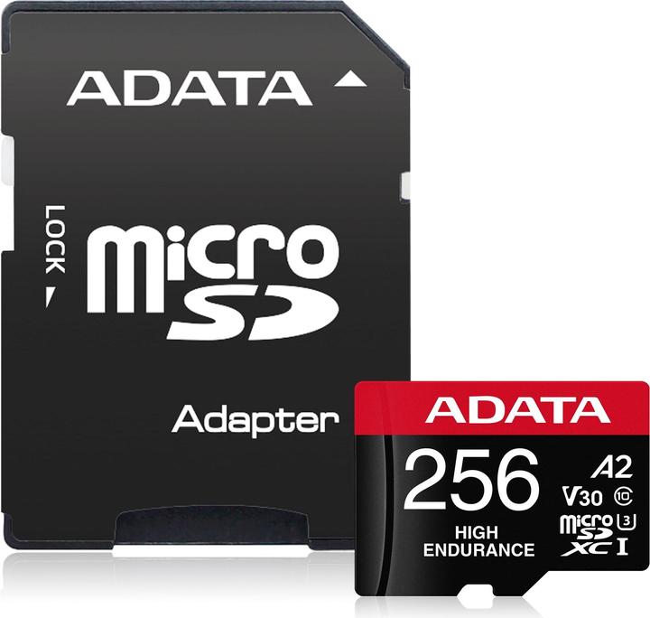 Actual product image Adata microSDXC card High Endurance 256 GB (256 GB, microSDXC, U3, UHS-I)
