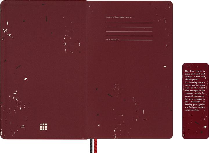 Image du produit Moleskine NB Jahr Pferd-LG lin Holzsc. (A5, À rayures)