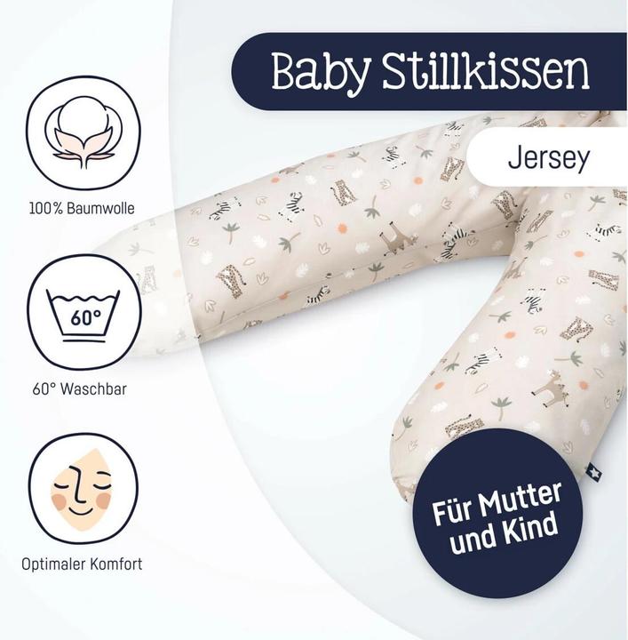 Immagine prodotto Julius Zöllner Cuscino per allattamento Jersey Savannah Beige 190 cm (76 cm)