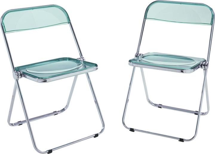En.Casa Klappstuhl Pornainen 2er Set Mintgrün, transparent