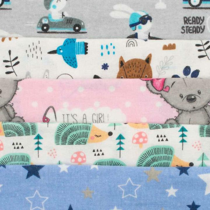 Produktbild New Baby Flanellwindeln mit Aufdruck 70x80 cm 10 Stück (70 cm, 80 cm)