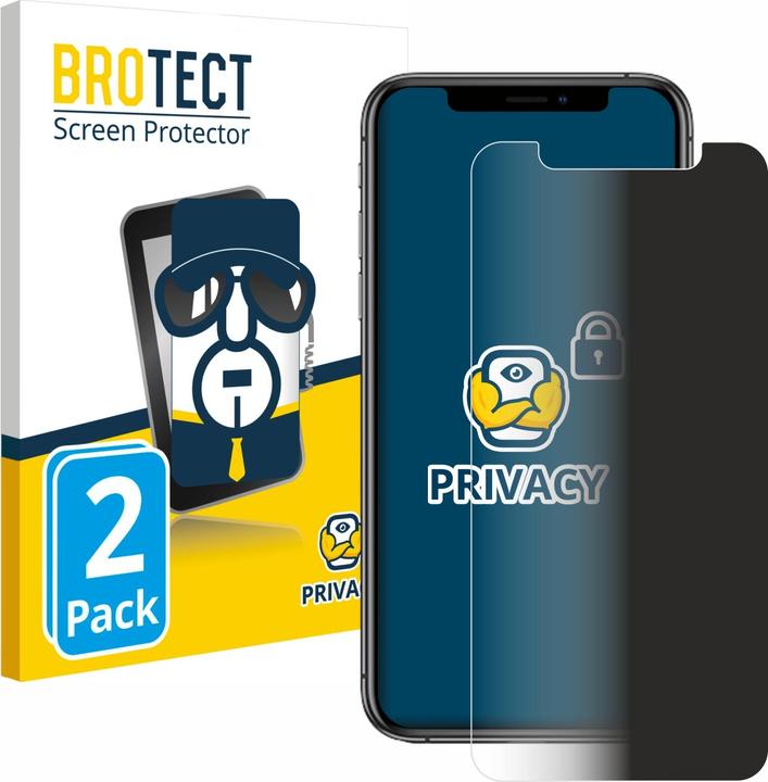 BROTECT Pellicola privacy antispia Pellicola di protezione dalla luce blu (2 Pezzo/i, Apple iPhone XS)