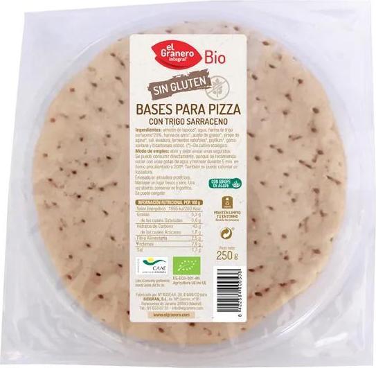 El Granero Integral Pizza ecológicas con trigo sarraceno sin gluten
