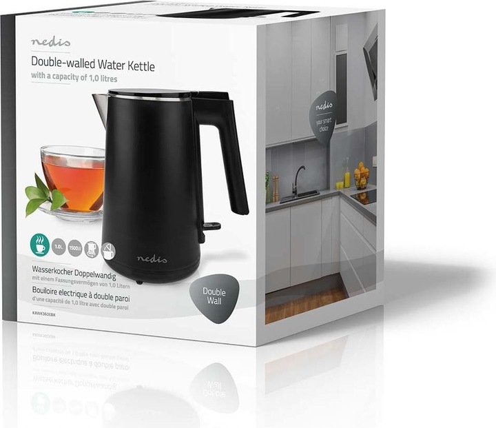Produktbild Nedis Wasserkocher (1 l, EU-Stecker)