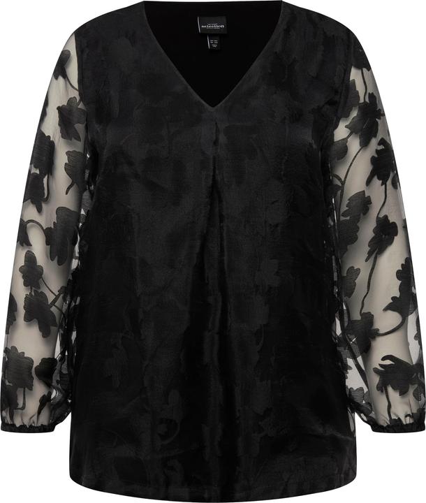 Produktbild Ulla Popken Bluse, doppellagig, V-Ausschnitt, Langarm (50, 52)