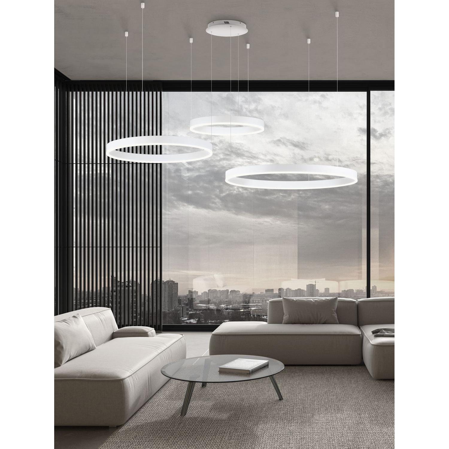 Thumbnail - Nova Luce, Pendelleuchte, MOTIF LED Pendelleuchte Weiss 140W Steuerbare Lichtfarbe 250x100cm dimmbar 9530216