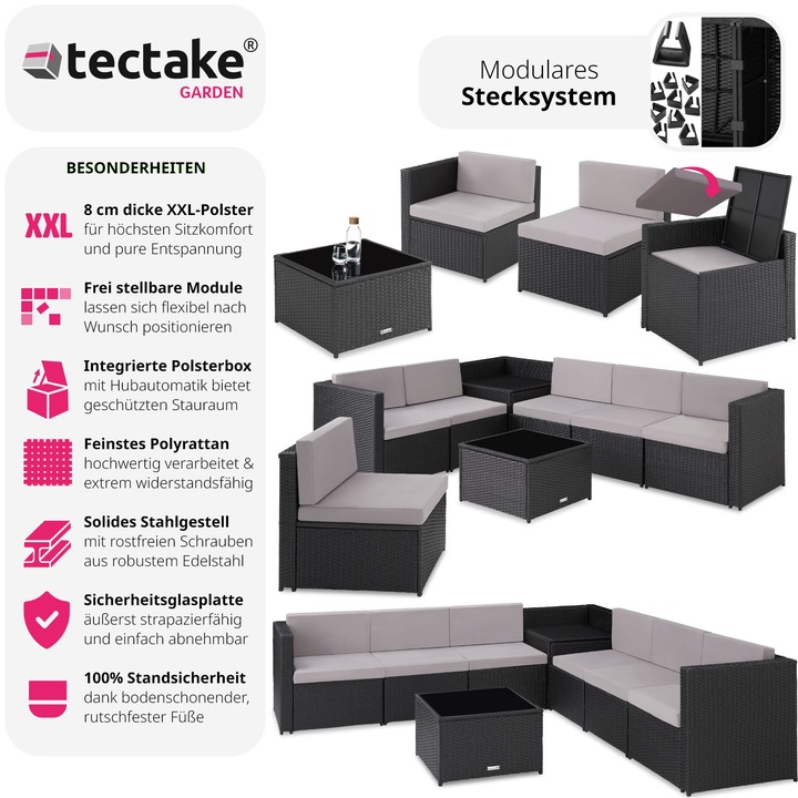 Immagine prodotto tectake Salotto in rattan Verona