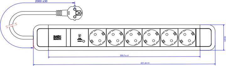 Actual product image Bachmann 350.022 (6x, CEE 7/3, 2 m)