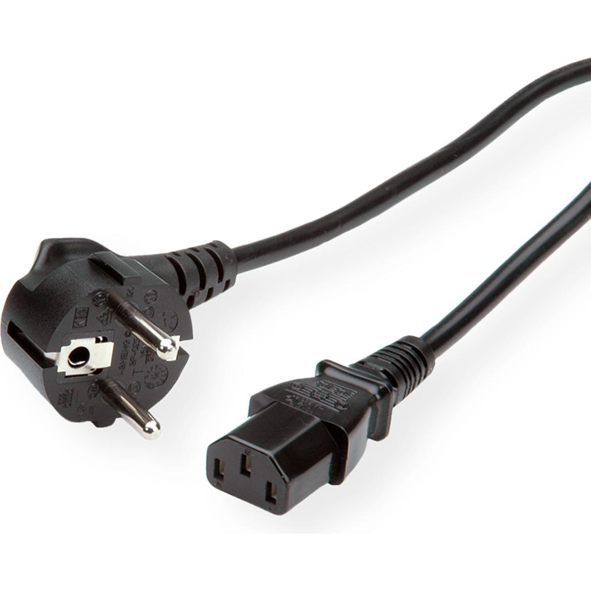 Roline Netzkabel CEE7/7 gewinkelt+ IEC-C13gerade 3x1.5mm2 3m (3 m), Stromkabel