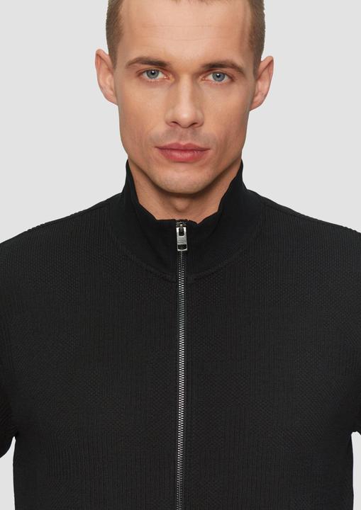 Produktbild S.Oliver Sweatshirt Jacke Sweatjacke aus Jacquard in Strick-Optik (XL)