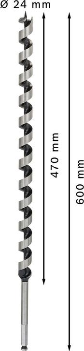 Actual product image Bosch Professional Zubehör PRO Wood Wood auger bit, 24 x 470 x 600 mm (11.1 mm)