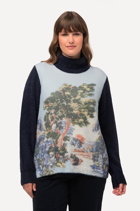 Immagine prodotto Ulla Popken Pullover dolcevita con paesaggio e maniche lunghe (50, 52)