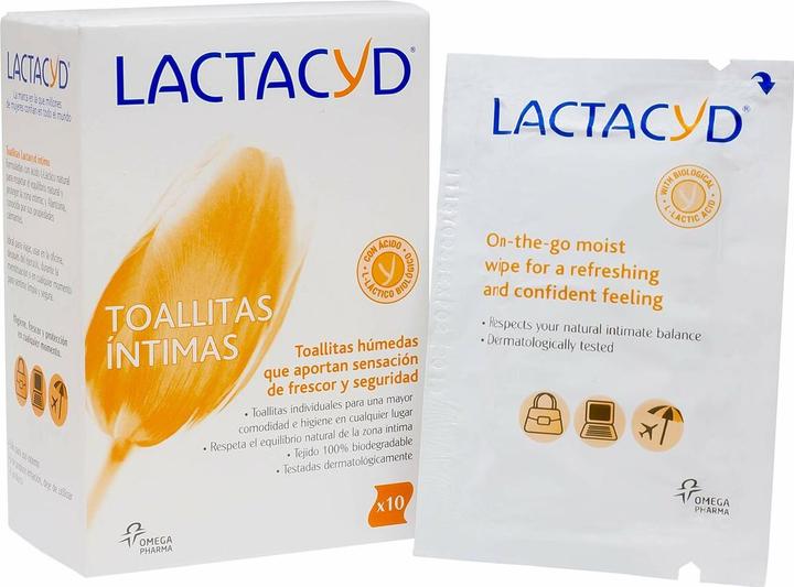 Actual product image Lactacyd Intimate wipes 10 pieces