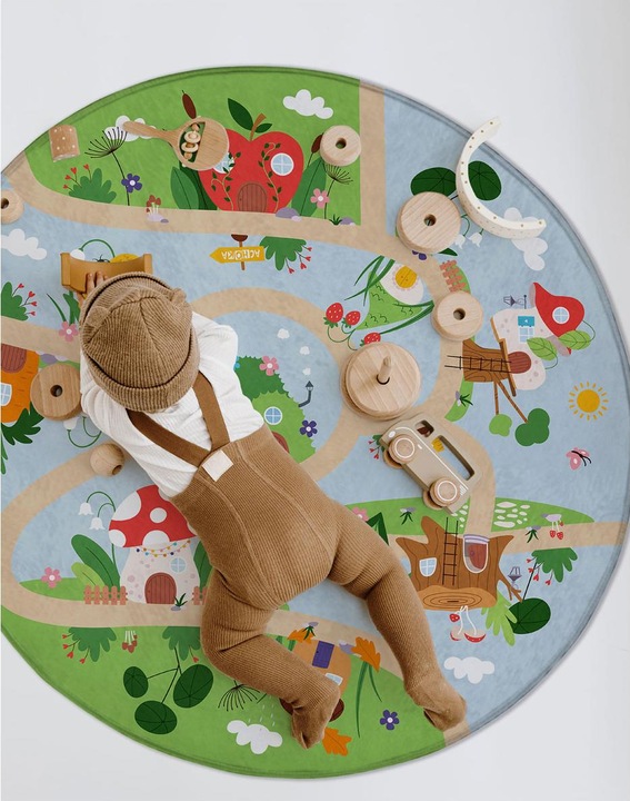 Immagine prodotto Achoka Tappeto gioco Case dei funghi, 100 cm (100 x 100 cm)