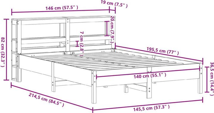 Image du produit vidaXL Bettgestell (140 x 190 cm)