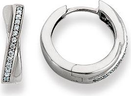 Image du produit Natsumi Schmuck Créoles pliantes en or blanc 18K/750 avec zirconium (Or blanc 750/18 K)